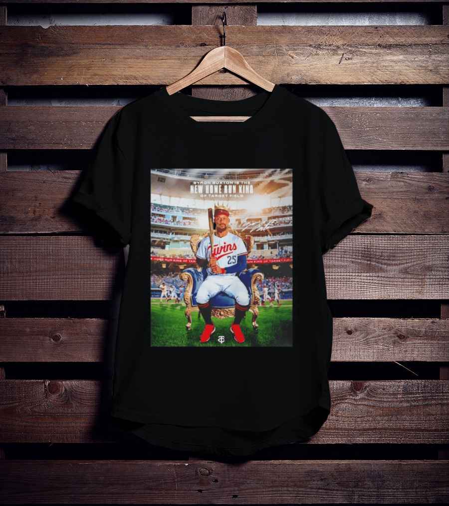 Byron Buxton New Home Run King Target Field Minnesota Twins 25 Throne Crown T-Shirt