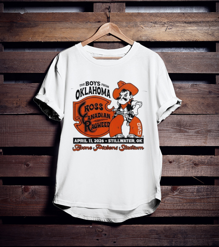Oklahoma State Cowboys Cross Canadian Ragweed Tour 2026 Stillwater Boone Pickens Stadium T-Shirt