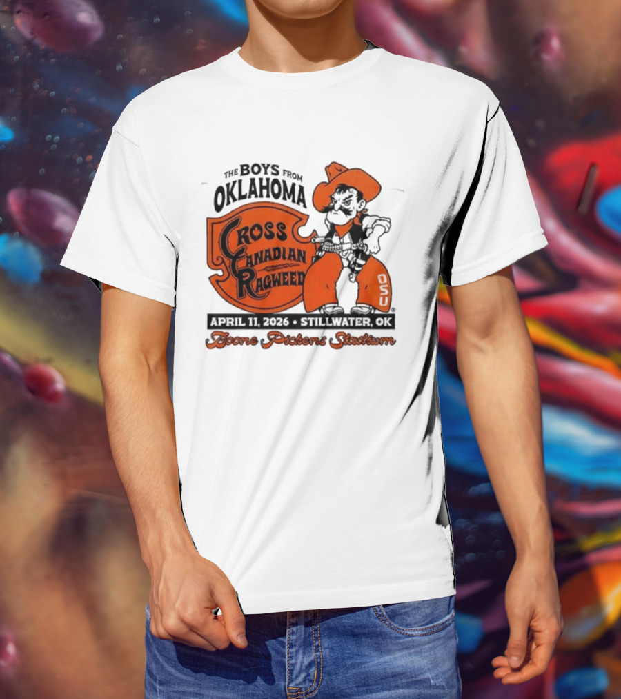 Oklahoma State Cowboys Cross Canadian Ragweed Tour 2026 Stillwater Boone Pickens Stadium T-Shirt