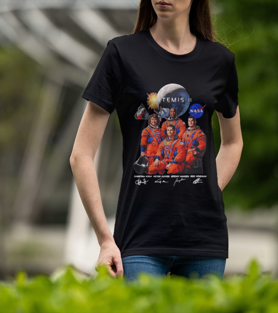 NASA Artemis II Christina Victor Jeremy Reid Astronaut Crew Moon Mission T-Shirt
