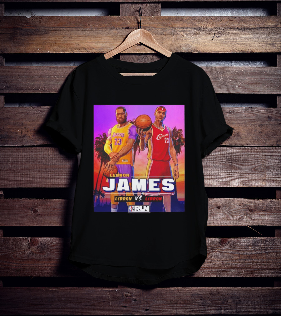 LeBron James Lakers Vs Cleveland The Run NBA Matchup T-Shirt