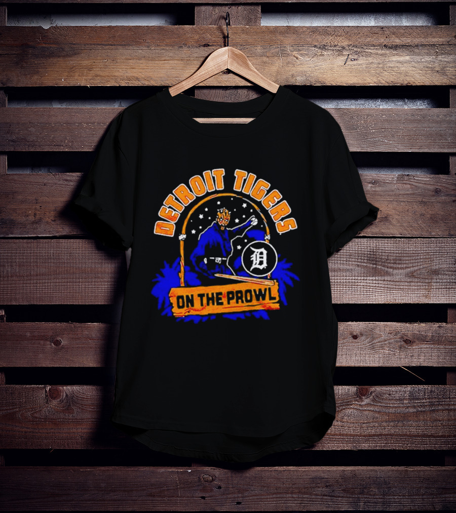 Detroit Tigers On The Prowl Star Wars Baseball Fusion T-Shirt