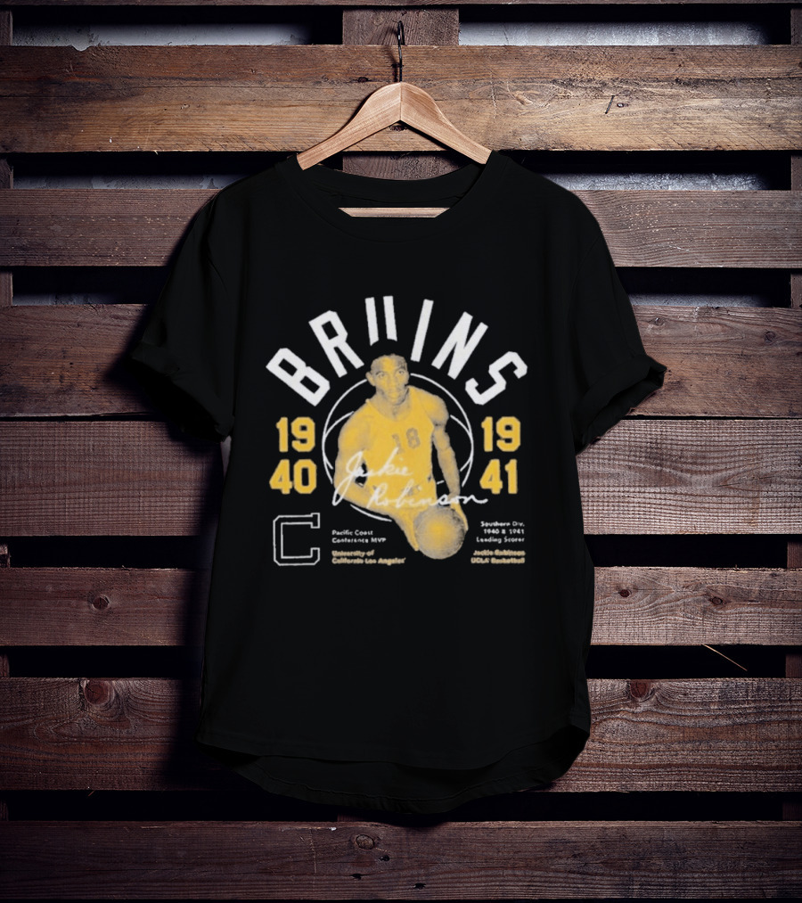 UCLA Bruins Jackie Robinson 1940 1941 Pacific Coast Conference Basketball Leading Scorer T-Shirt