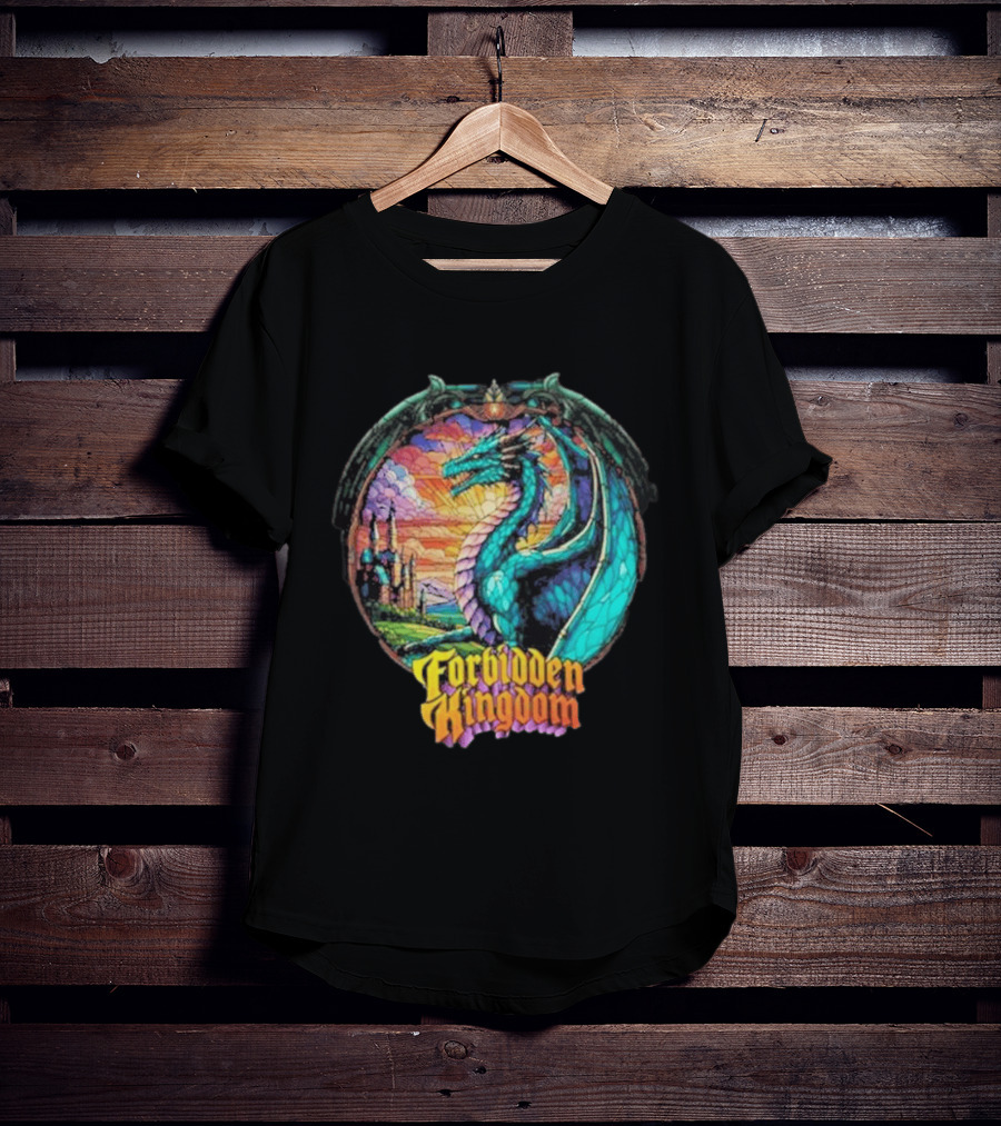 Forbidden Kingdom 2026 Divine Dragon Stained Glass Castle Fantasy T-Shirt