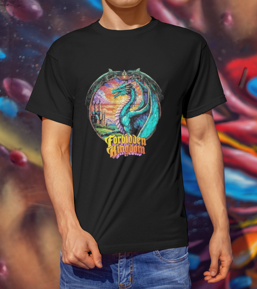 Forbidden Kingdom 2026 Divine Dragon Stained Glass Castle Fantasy T-Shirt
