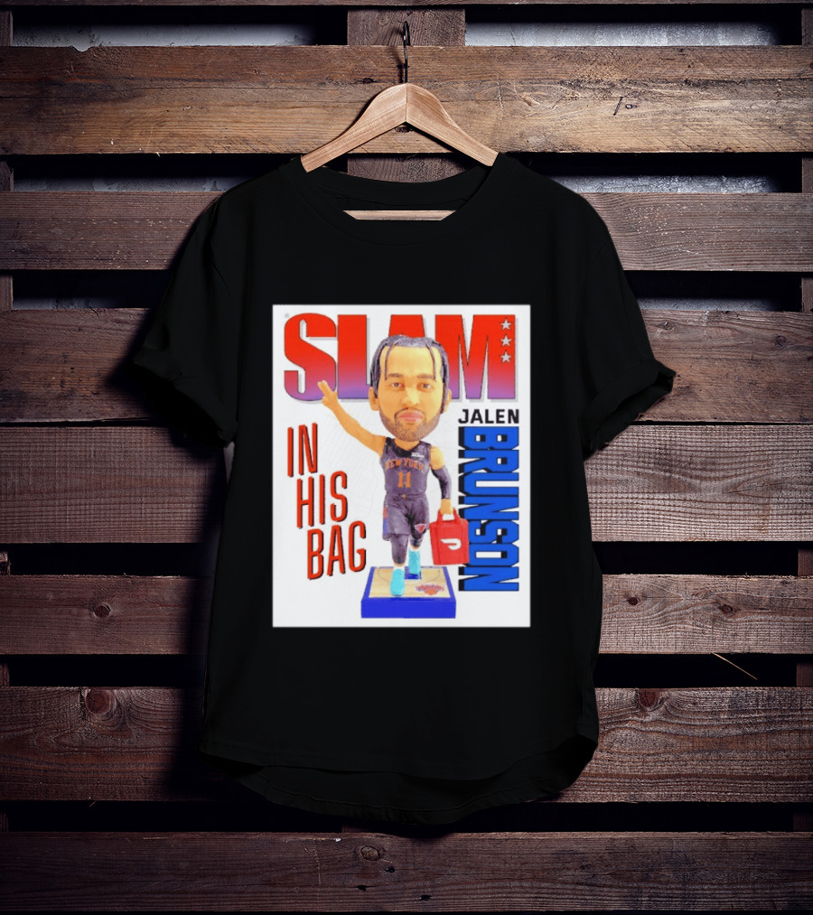 Slam Jalen Brunson New York Knicks In His Bag Big Bobblehead T-Shirt