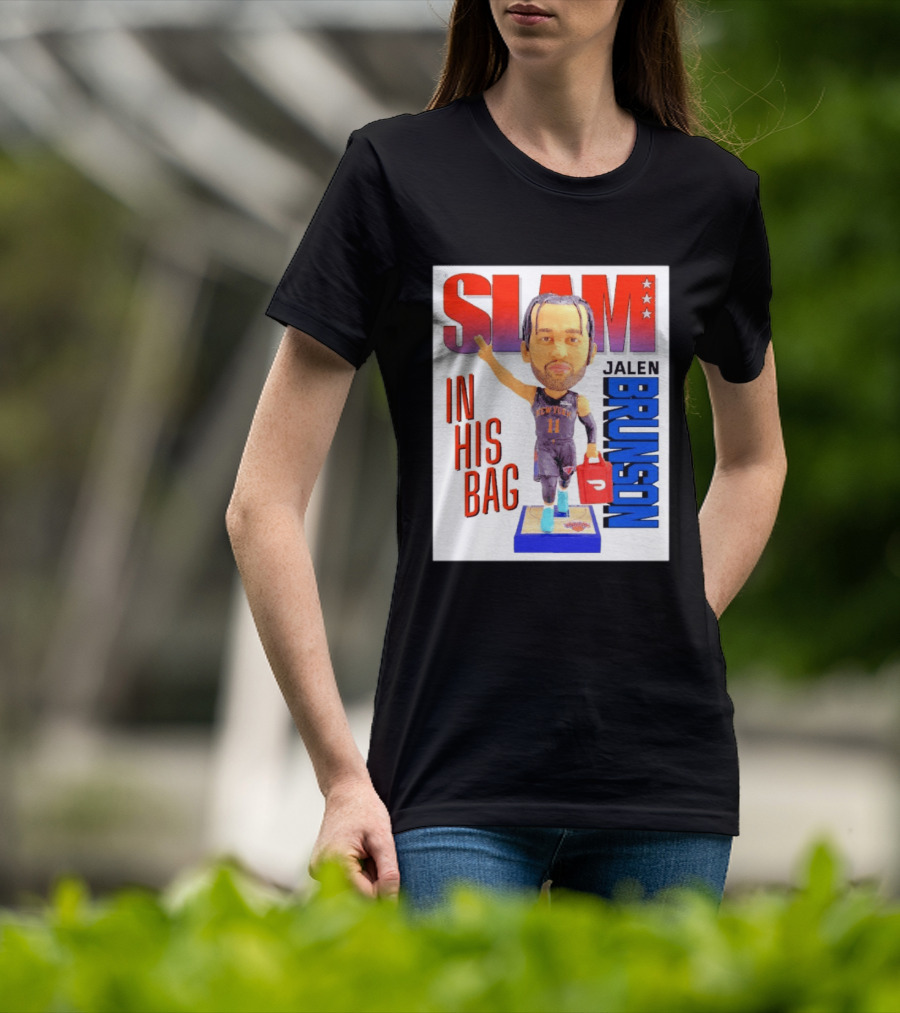 Slam Jalen Brunson New York Knicks In His Bag Big Bobblehead T-Shirt