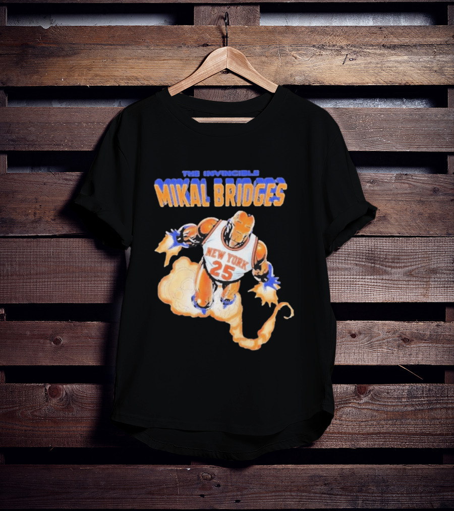 New York Knicks Mikal Bridges Iron Man 25 The Invincible T-Shirt