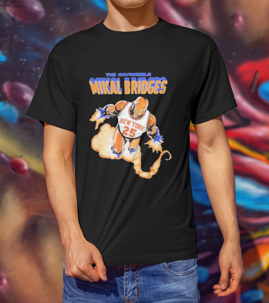 New York Knicks Mikal Bridges Iron Man 25 The Invincible T-Shirt