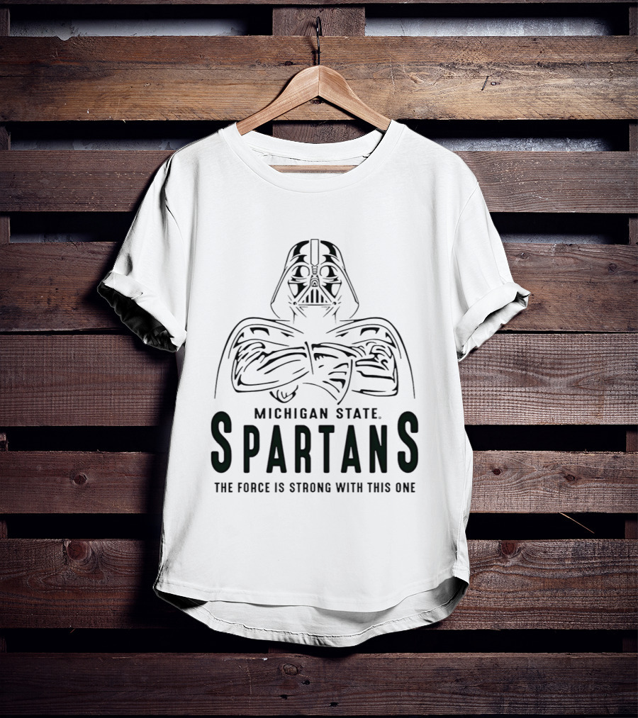 Star Wars Darth Vader Michigan State Spartans The Force Is Strong With This One T-Shirt