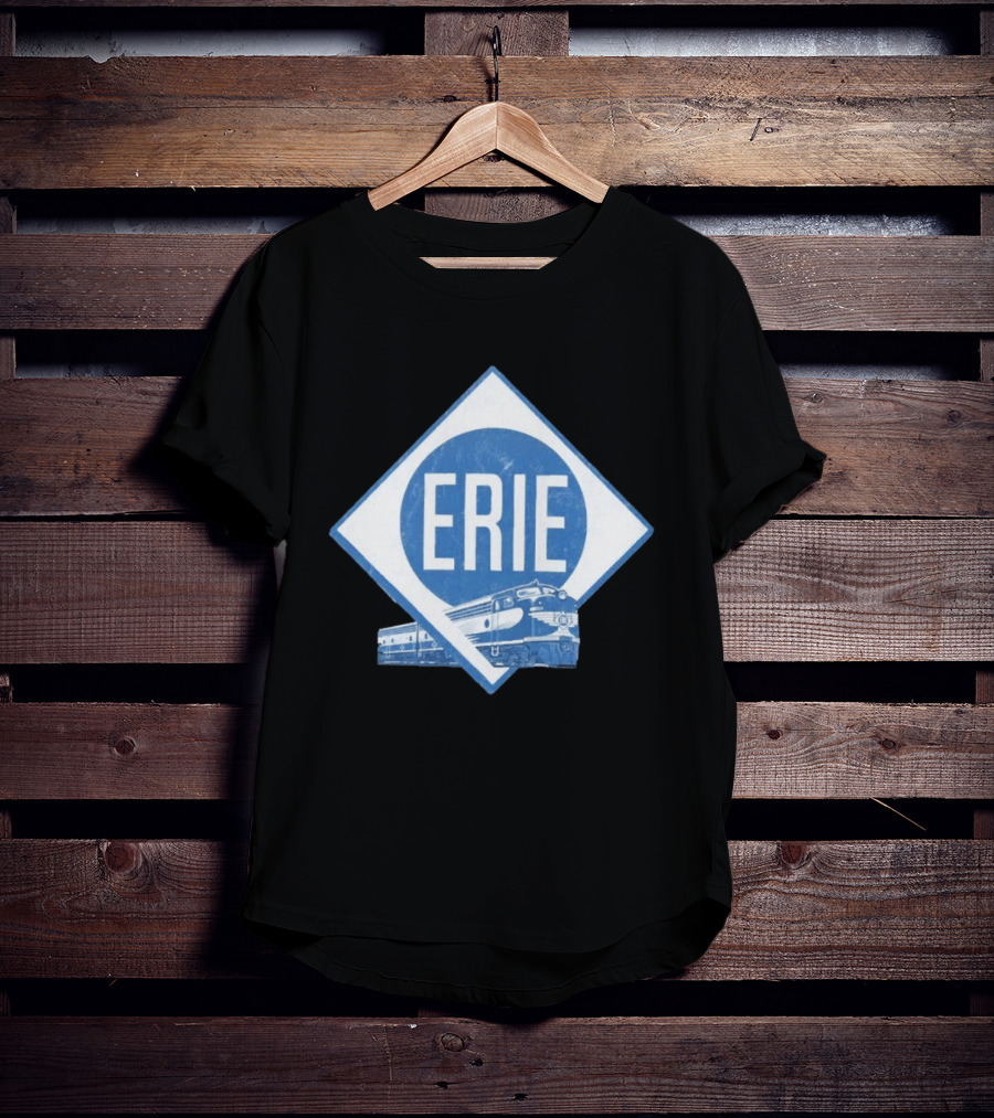Erie Railway Train Vintage Blue T-Shirt