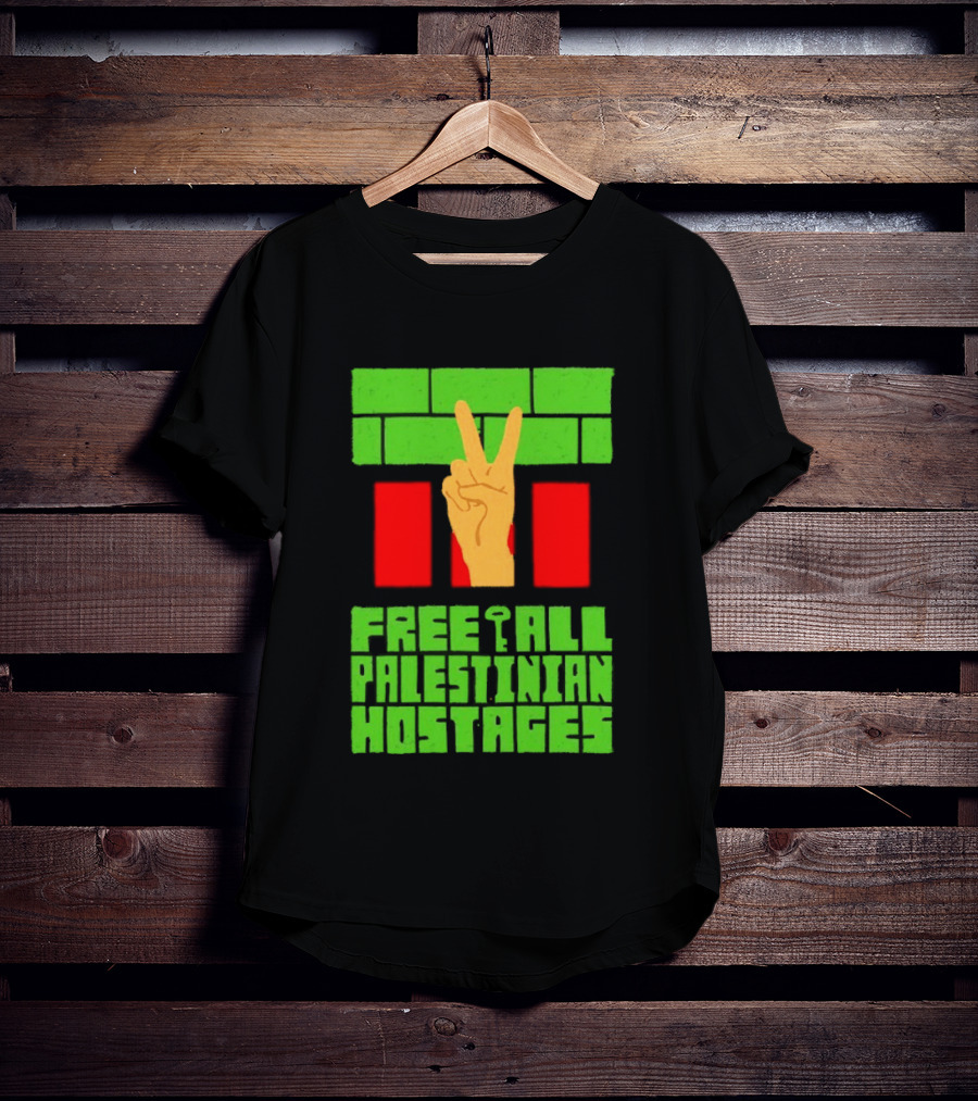Celebrate Freedom Free All Palestinian Hostages Victory Hand T-Shirt