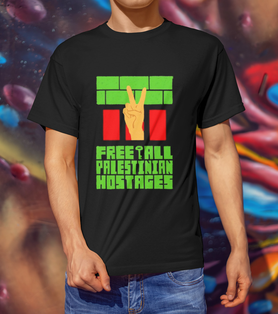 Celebrate Freedom Free All Palestinian Hostages Victory Hand T-Shirt