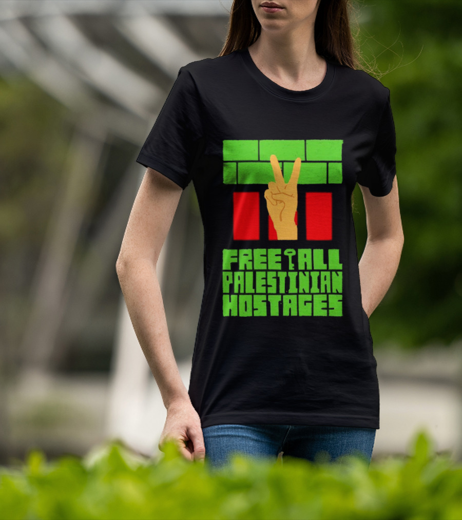 Celebrate Freedom Free All Palestinian Hostages Victory Hand T-Shirt
