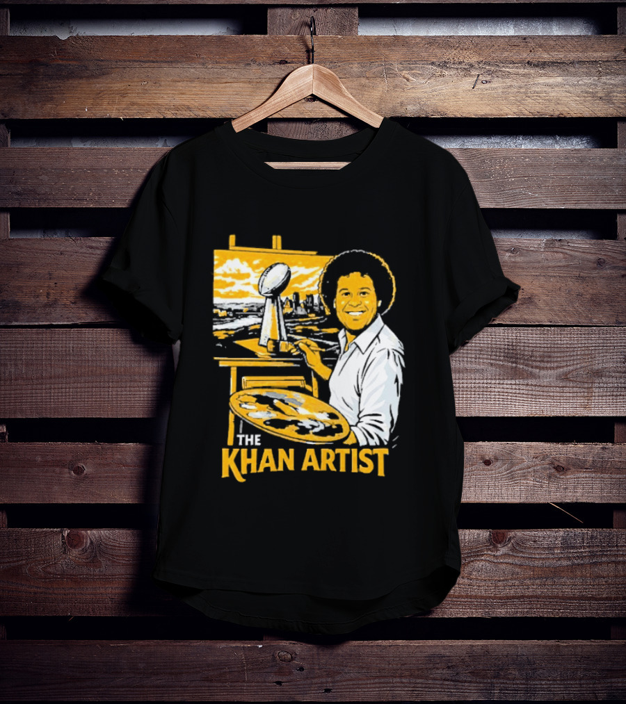 The Khan Artist Pittsburgh Draft Football Trophy Painter T-Shirt