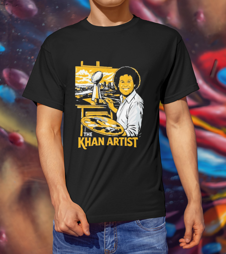 The Khan Artist Pittsburgh Draft Football Trophy Painter T-Shirt