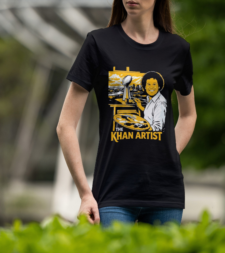 The Khan Artist Pittsburgh Draft Football Trophy Painter T-Shirt