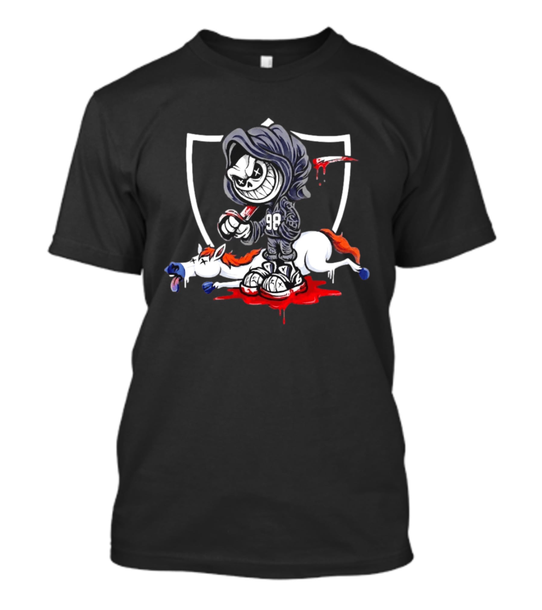 Maxx Crosby Grim Reaper Las Vegas Raiders Defeat Denver Broncos Horse T-Shirt