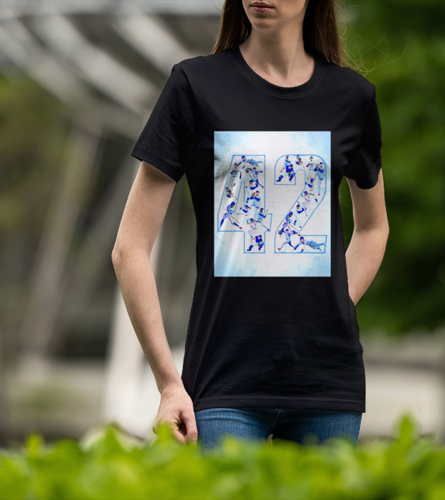 Jackie Robinson Day Brooklyn Dodgers MLB Number 42 Player Team T-Shirt