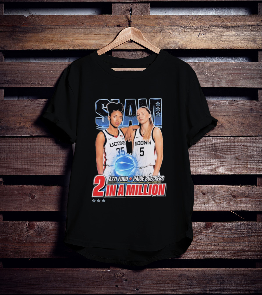 UConn Basketball Stars Paige Bueckers Azzi Fudd SLAM Two In A Million T-Shirt