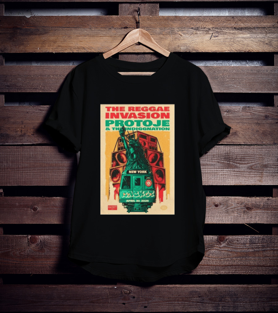 The Reggae Invasion Protoje Indiggnation New York April 30 2026 T-Shirt