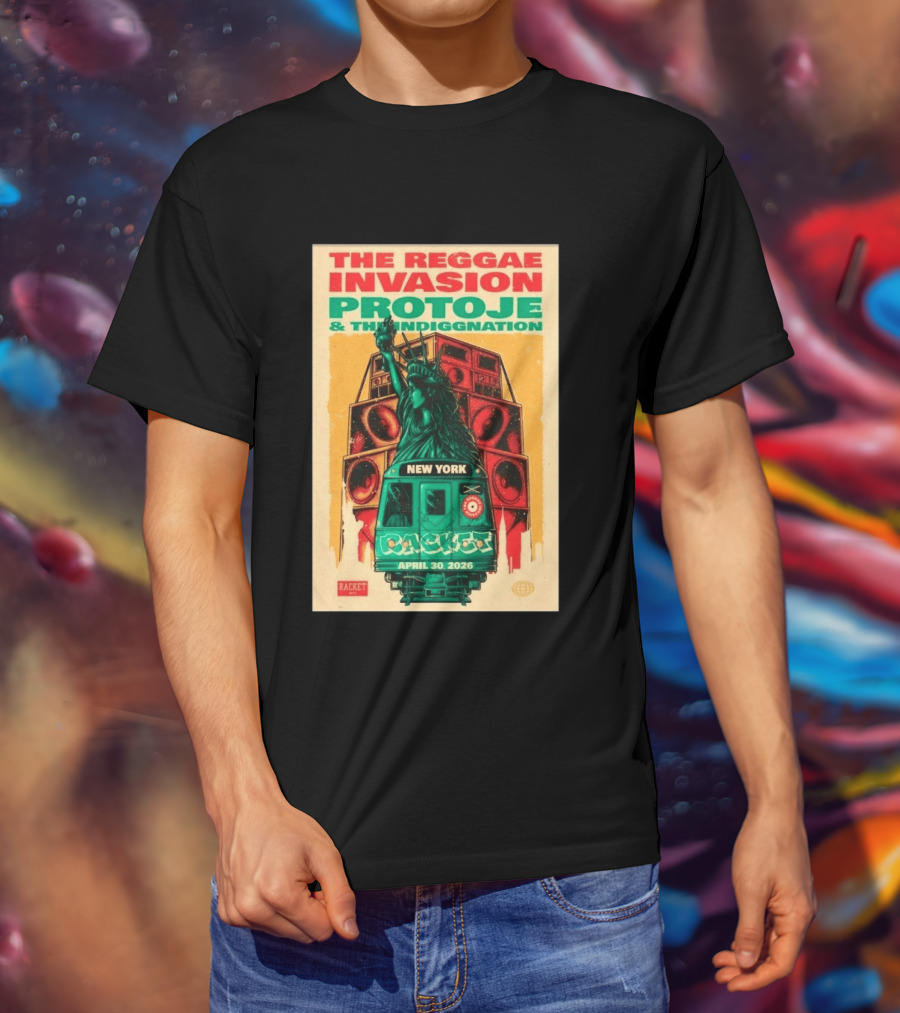 The Reggae Invasion Protoje Indiggnation New York April 30 2026 T-Shirt