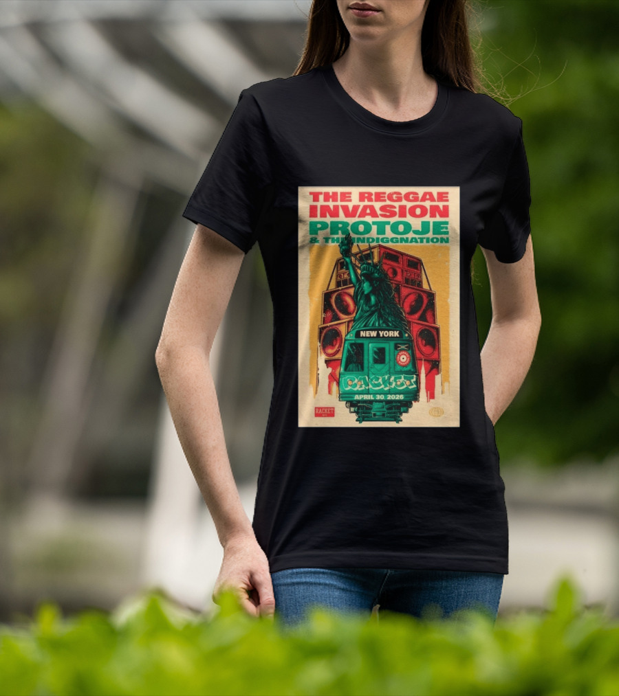 The Reggae Invasion Protoje Indiggnation New York April 30 2026 T-Shirt
