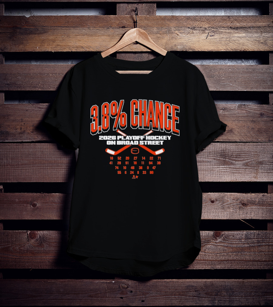 3.8% Chance 2023 Playoff Hockey On Broad Street T-Shirt
