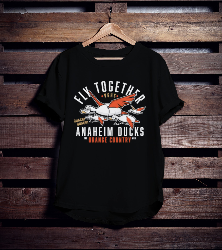 Orange County Anaheim Ducks Fly Together Squadron 1993 T-Shirt
