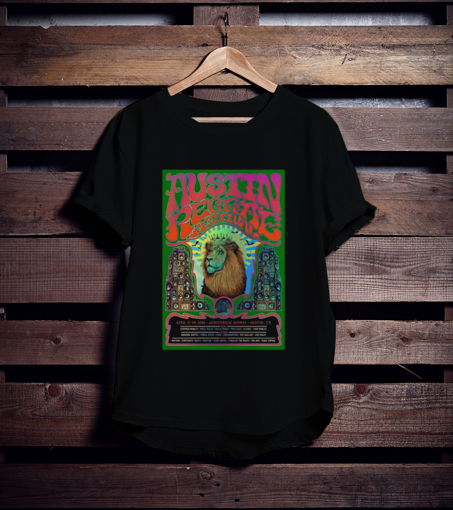 Austin Reggae Festival 2026 Auditorium Shores Stephen Marley Ziggy Marley Iration Jesse Royal Fortunate Youth T-Shirt