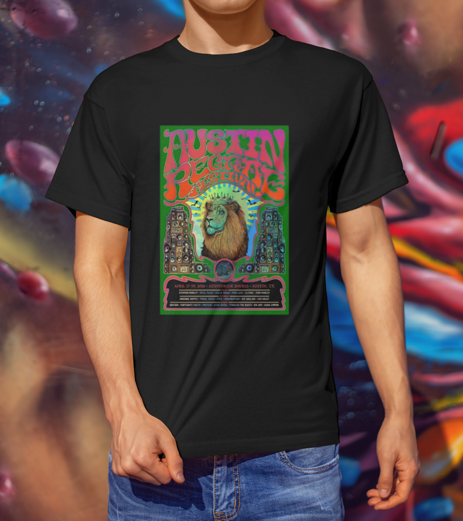 Austin Reggae Festival 2026 Auditorium Shores Stephen Marley Ziggy Marley Iration Jesse Royal Fortunate Youth T-Shirt