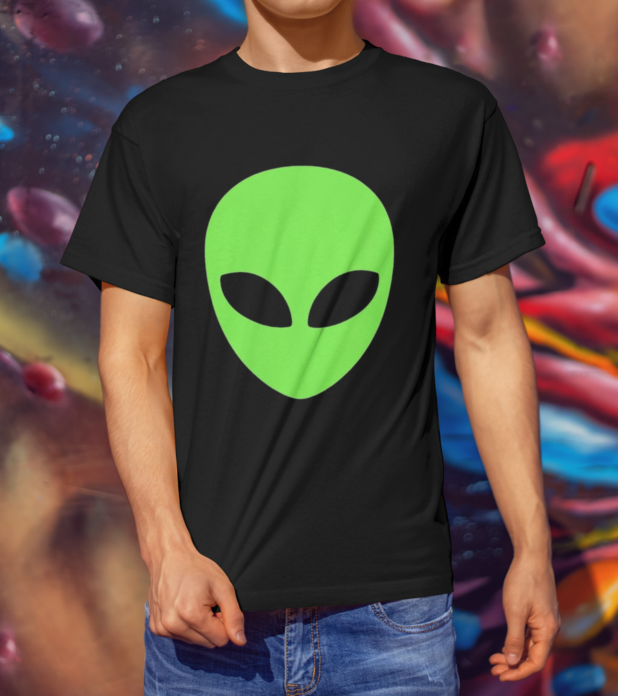 Balenciaga 2020 Alien Green Face Black Eyes T-Shirt