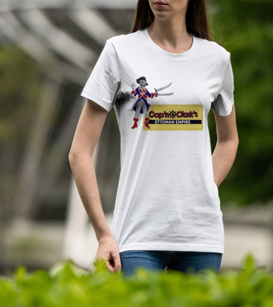 Cap'n Clark's Ottoman Empire Pirate With Crossed Swords T-Shirt
