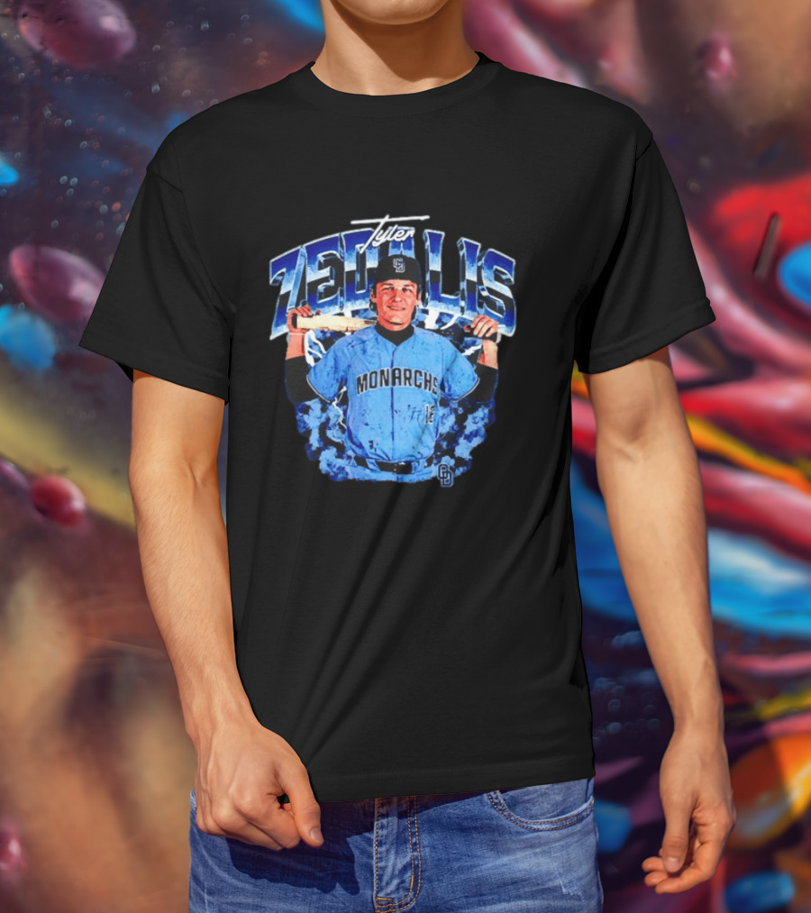 Tyler Zedalis Monarchs Baseball Player Blue Jersey T-Shirt