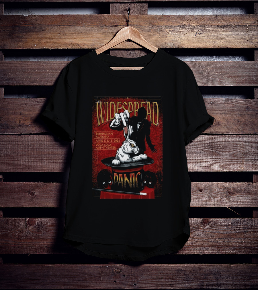 Widespread Panic Birmingham Alabama April 17 18 2026 Coca Cola Amphitheater Rabbit Outta The Hat T-Shirt
