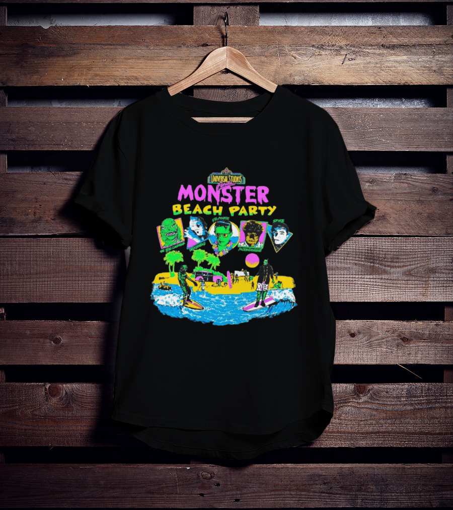 Universal Studios Florida Monster Beach Party The Big Lagoona Deadhead Frankie Retro Style Fun T-Shirt
