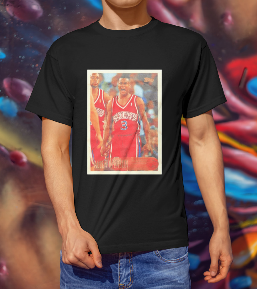 Allen Iverson Topps Philadelphia 76ers NBA Card T-Shirt