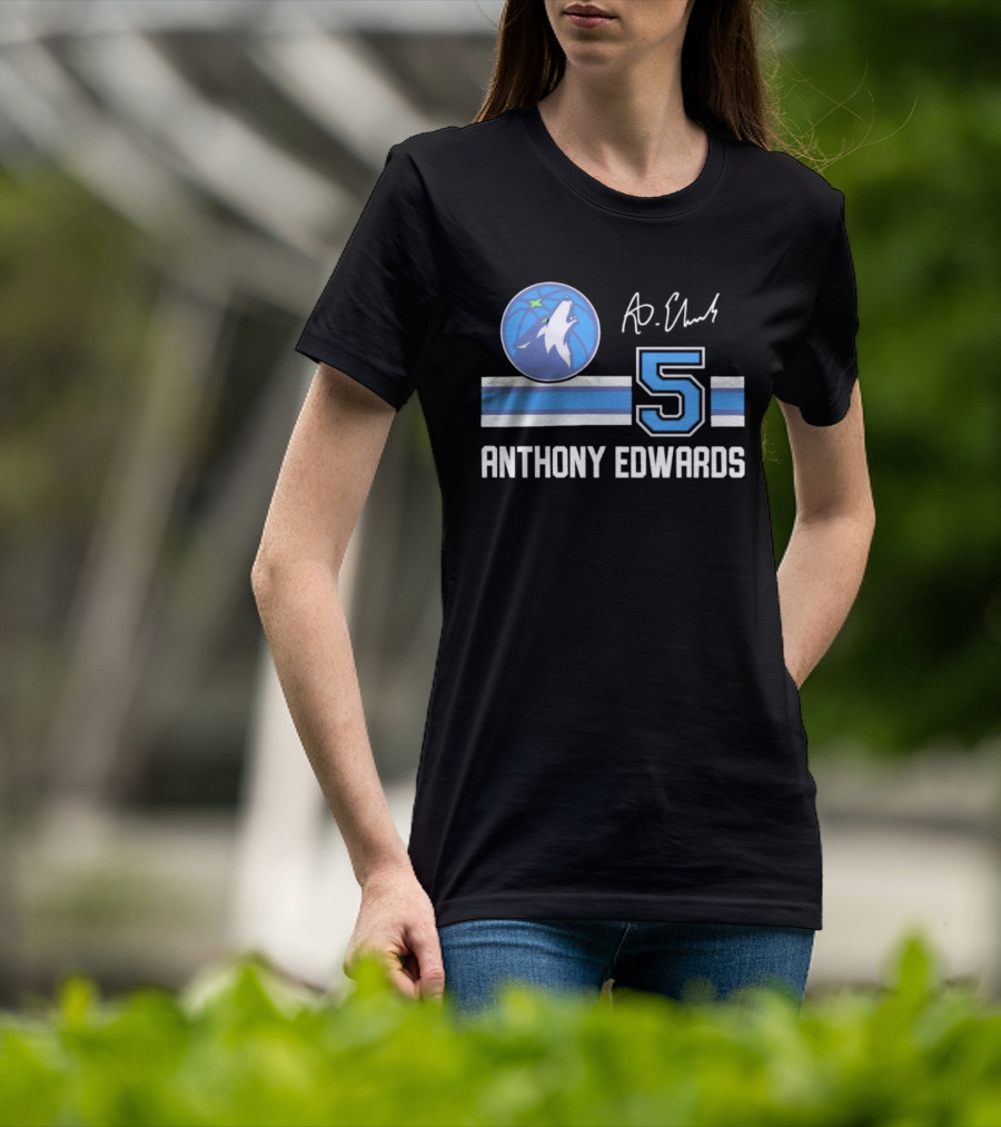 Anthony Edwards Minnesota Timberwolves 5 NBA Signature T-Shirt