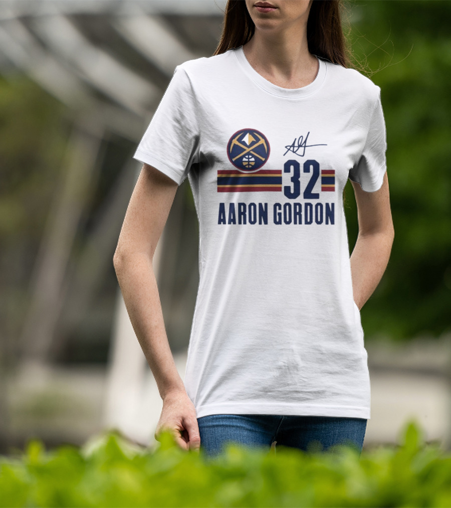 Aaron Gordon Denver Nuggets NBA 32 Basketball Signature T-Shirt