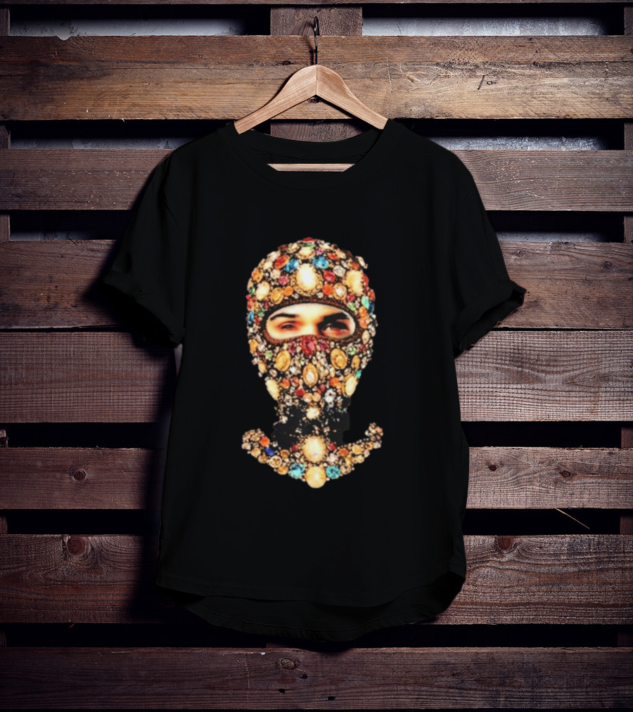 Chris Brown Obvious Gems Jewel Encrusted Balaclava T-Shirt