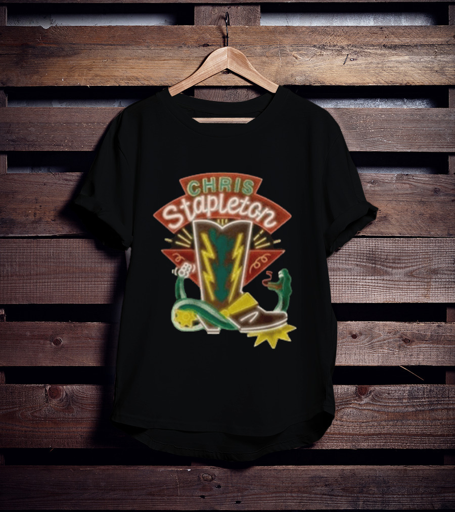 Chris Stapleton All America Road Tour Neon Boot And Snake T-Shirt