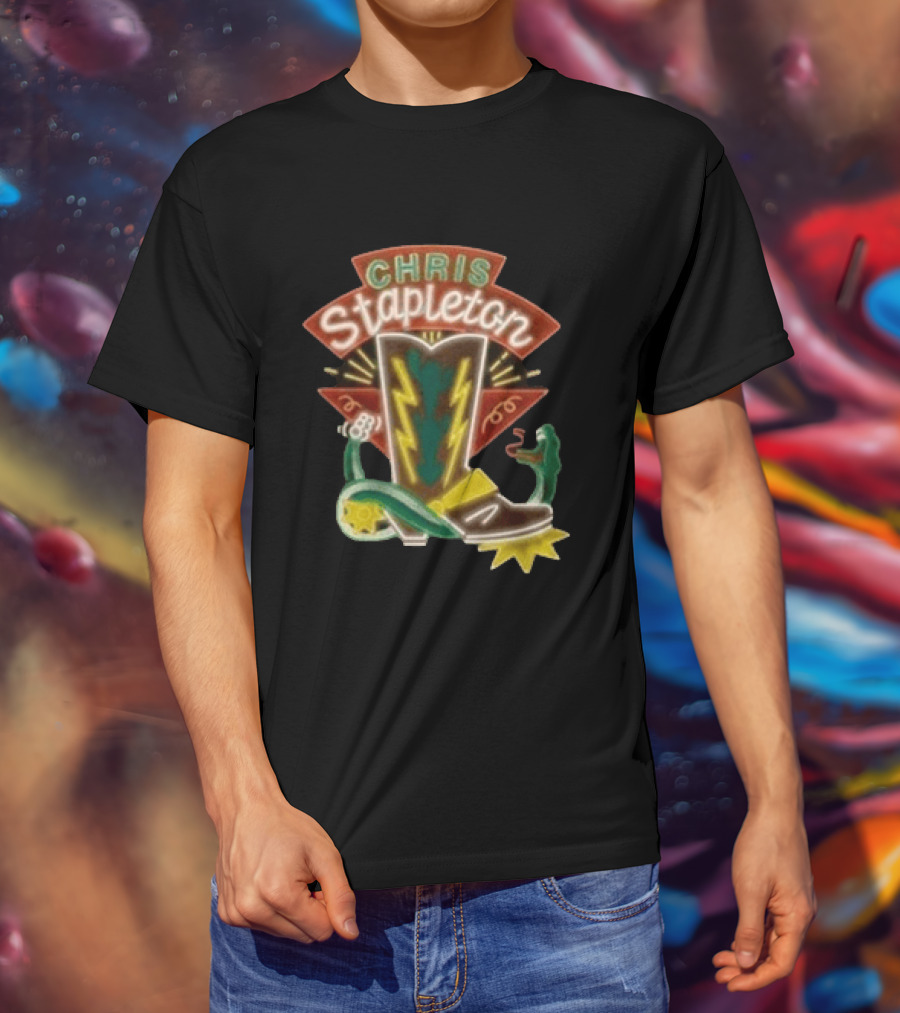 Chris Stapleton All America Road Tour Neon Boot And Snake T-Shirt