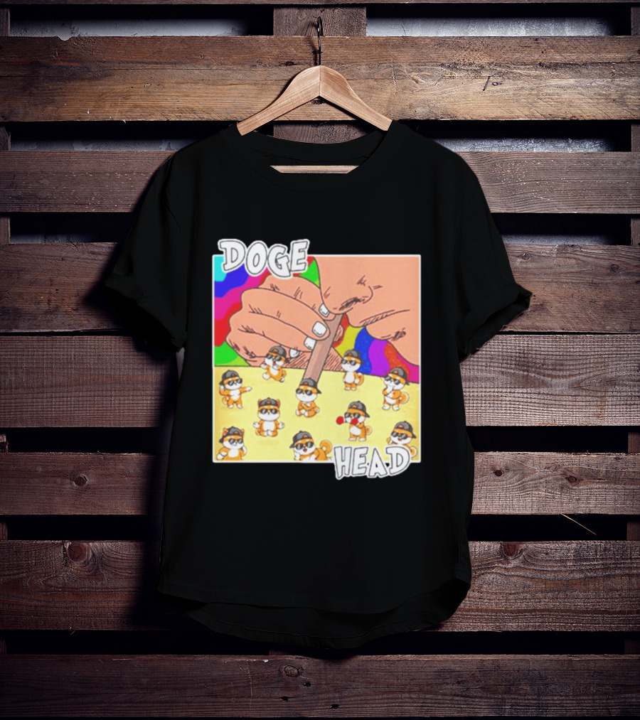 Doge Head Meme Cartoon With Dogs And Sunglasses T-Shirt