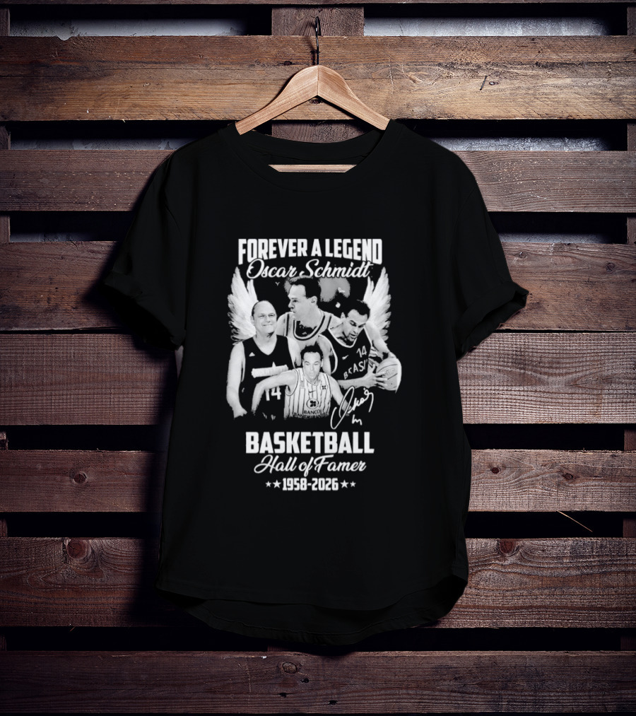 Forever A Legend Oscar Schmidt Basketball Hall Of Famer 1958 2026 Winged T-Shirt