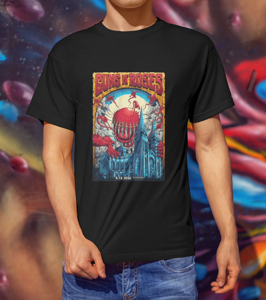 Guns N' Roses 4 18 2026 Fortaleza Brazil Arena Castelão Event Venom Cathedral T-Shirt