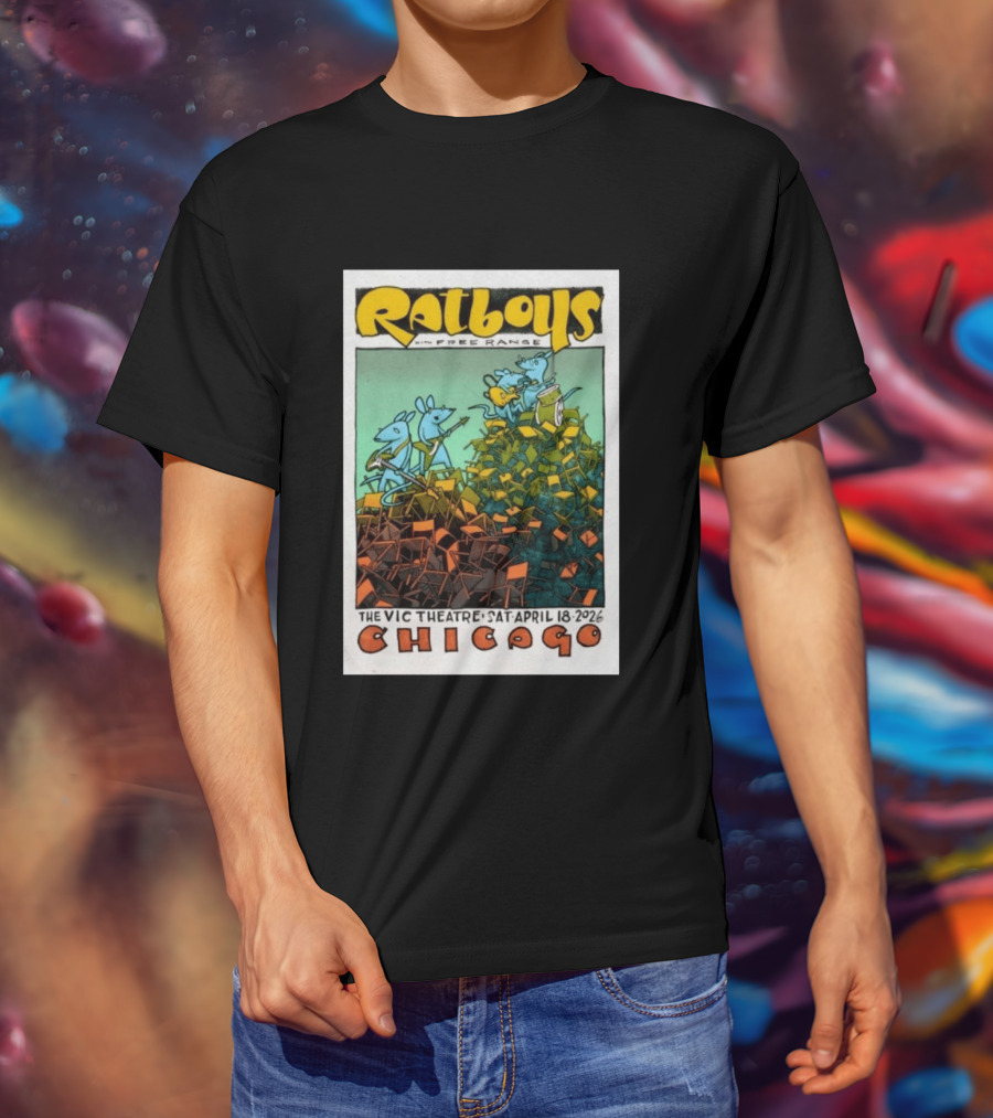 Ratboys Free Range April 18 2026 Vic Theatre Chicago Concert T-Shirt