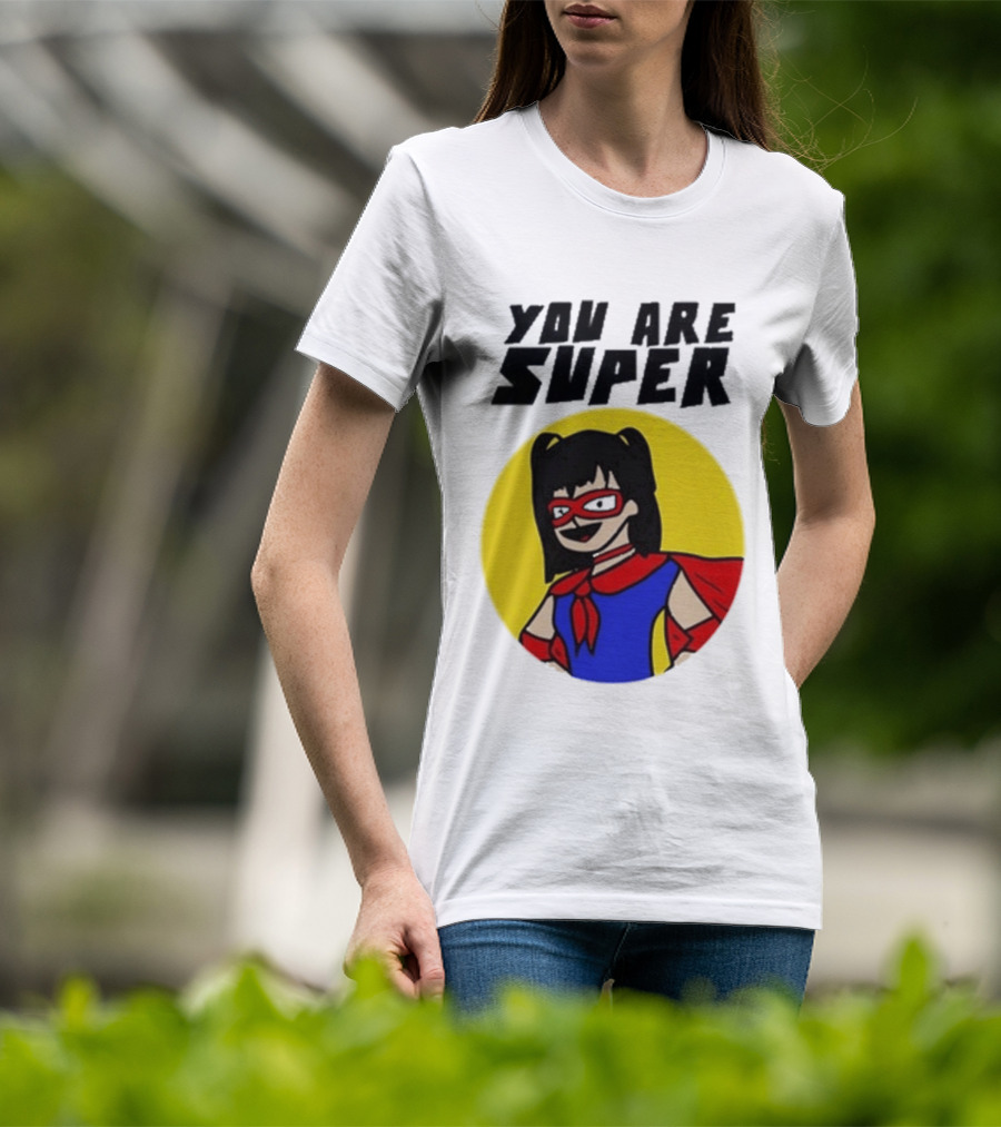 You Are Super Hero Girl With Red Cape And Mask T-Shirt