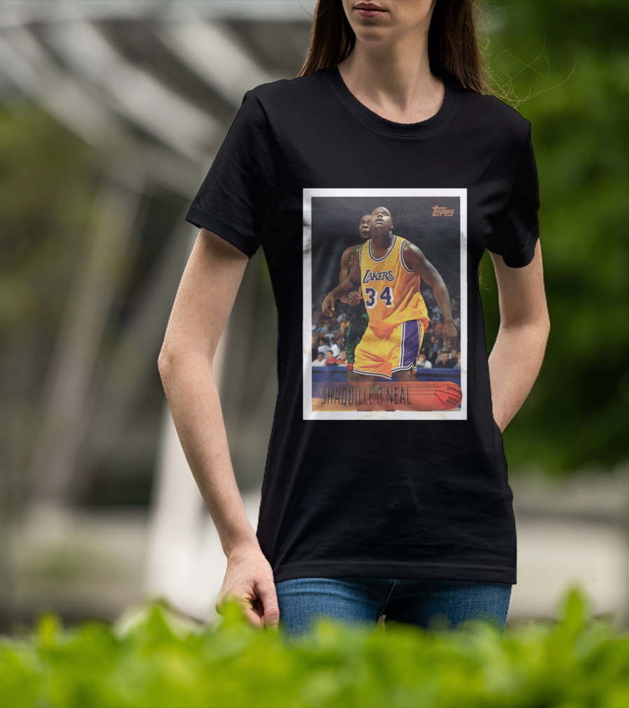 SHaQuille O'Neal Topps Lakers NBA Basketball Trading Card T-Shirt