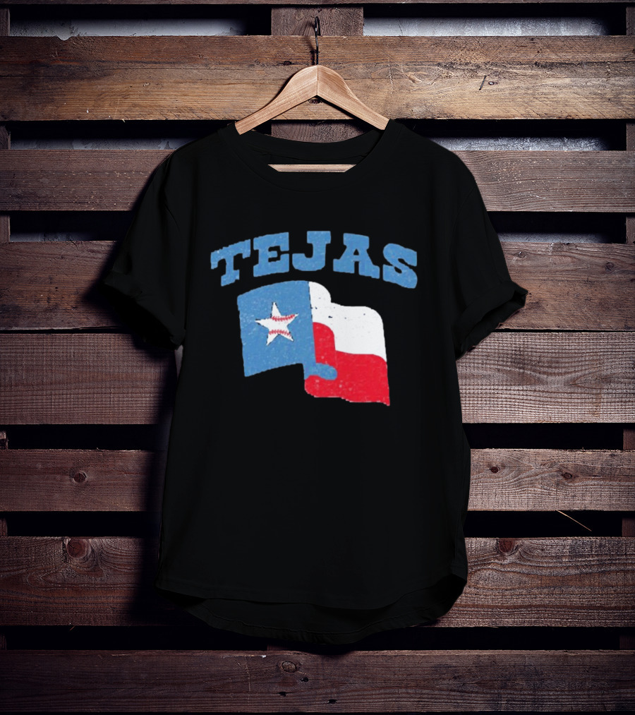 TEJAS Texas Flag With Baseball Star T-Shirt