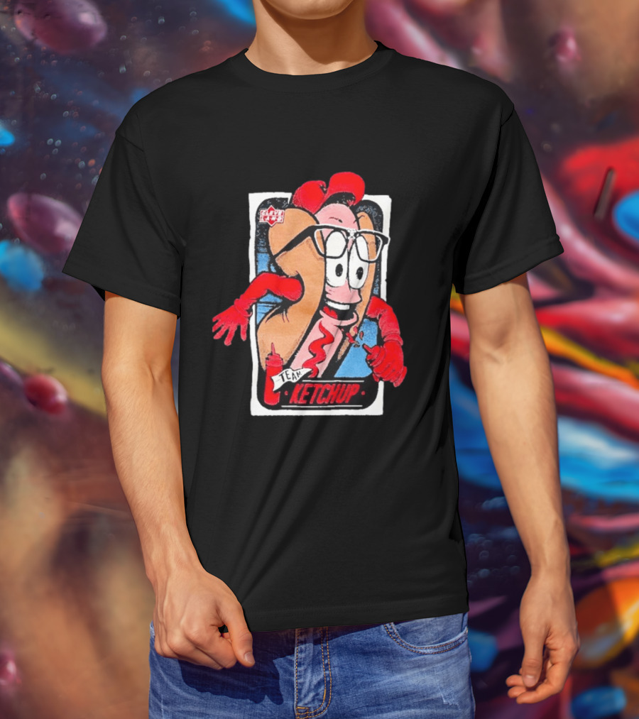 Cleveland Hot Dog Character Glasses Team Ketchup T-Shirt
